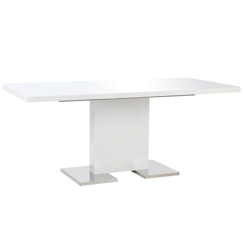 Etendable Dining Table High Gloss White MDF