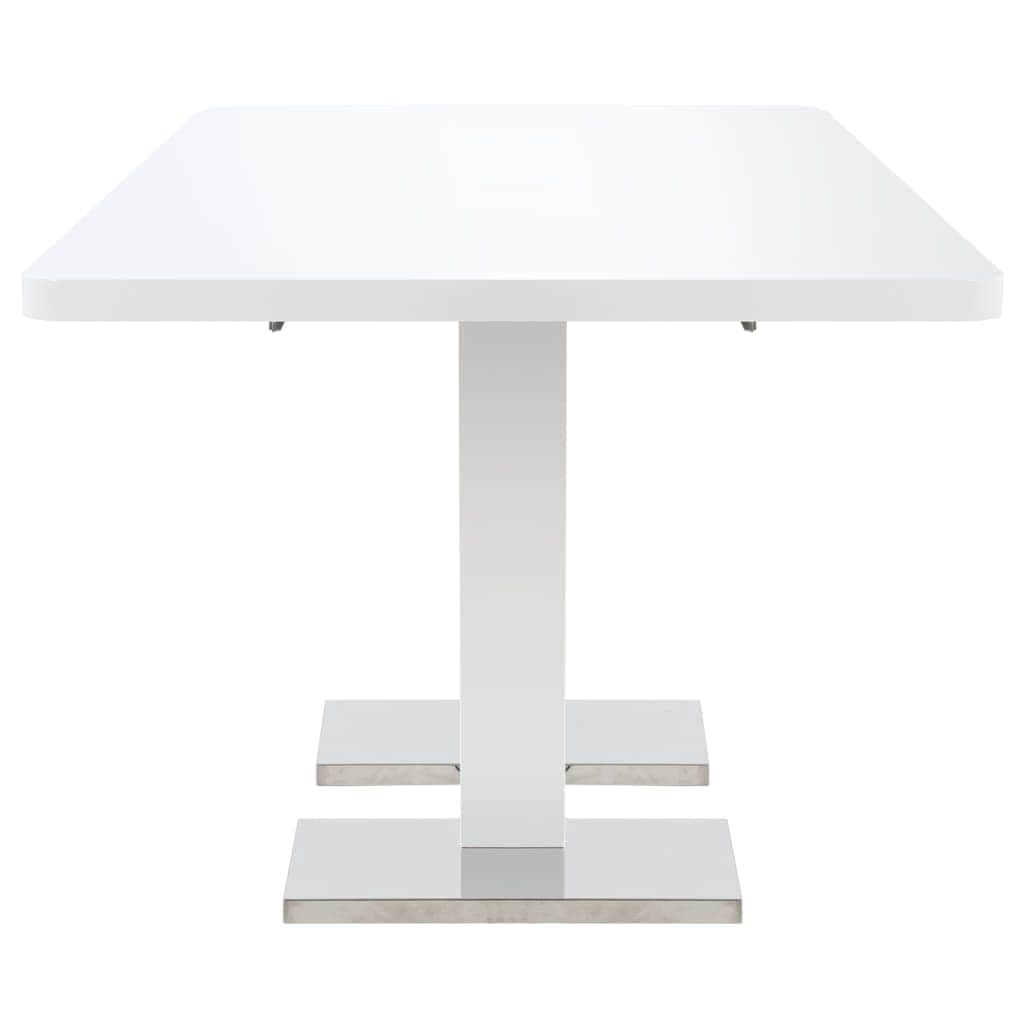 Etendable Dining Table High Gloss White MDF