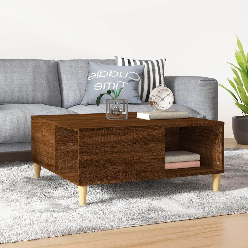 Ethereal Elegance: White Engineered Wood Coffee Table