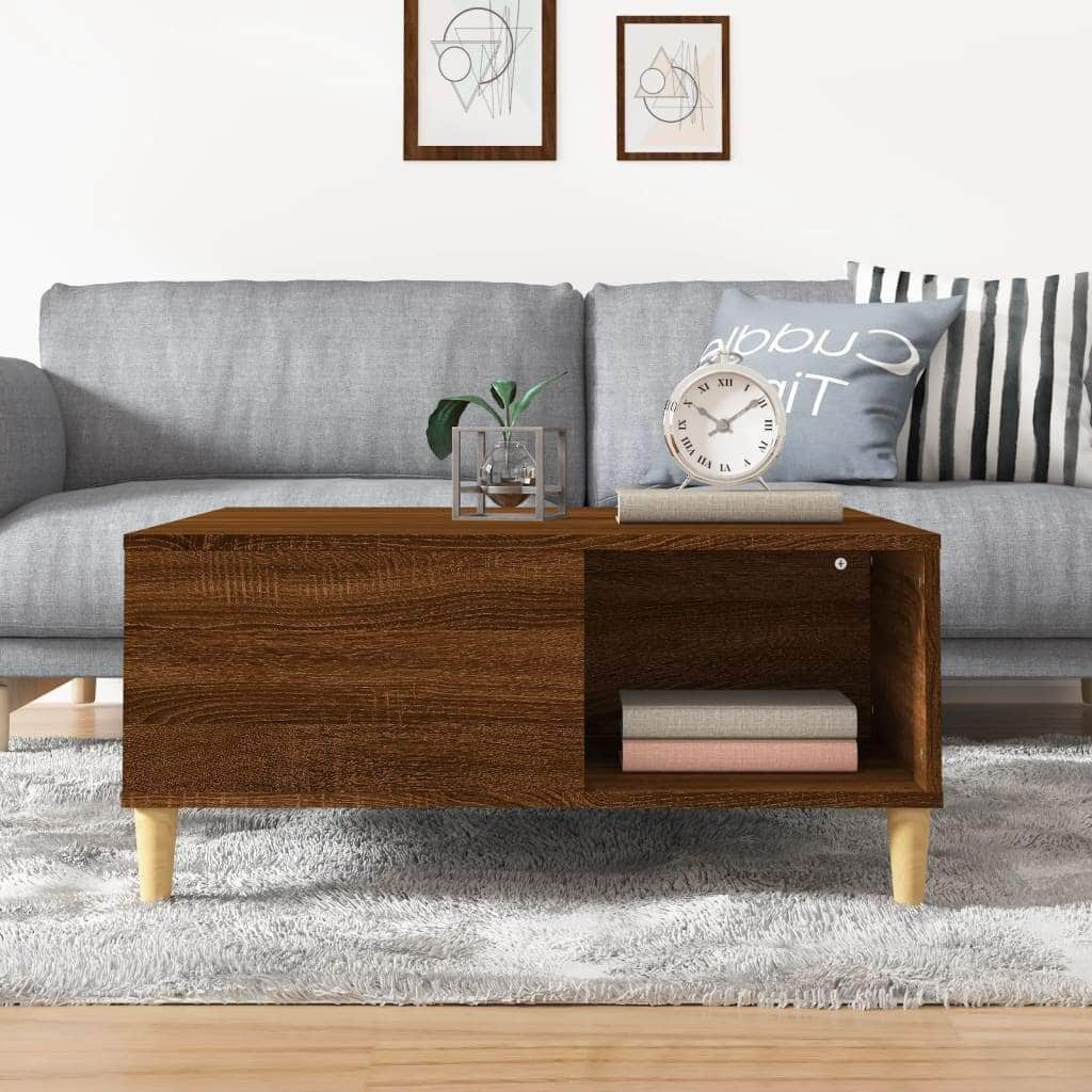 Ethereal Elegance: White Engineered Wood Coffee Table