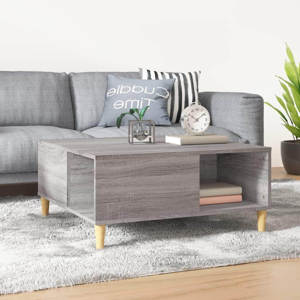 Ethereal Elegance: White Engineered Wood Coffee Table