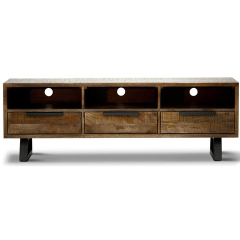 Etu Entertainment Tv Unit 150Cm 3 Drawer Mango Wood Unique Furniture