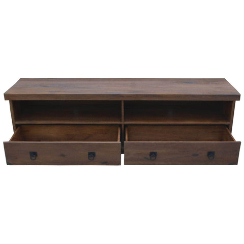 Etu Entertainment Tv Unit 180Cm 2 Drawer Solid Mango Timber Wood