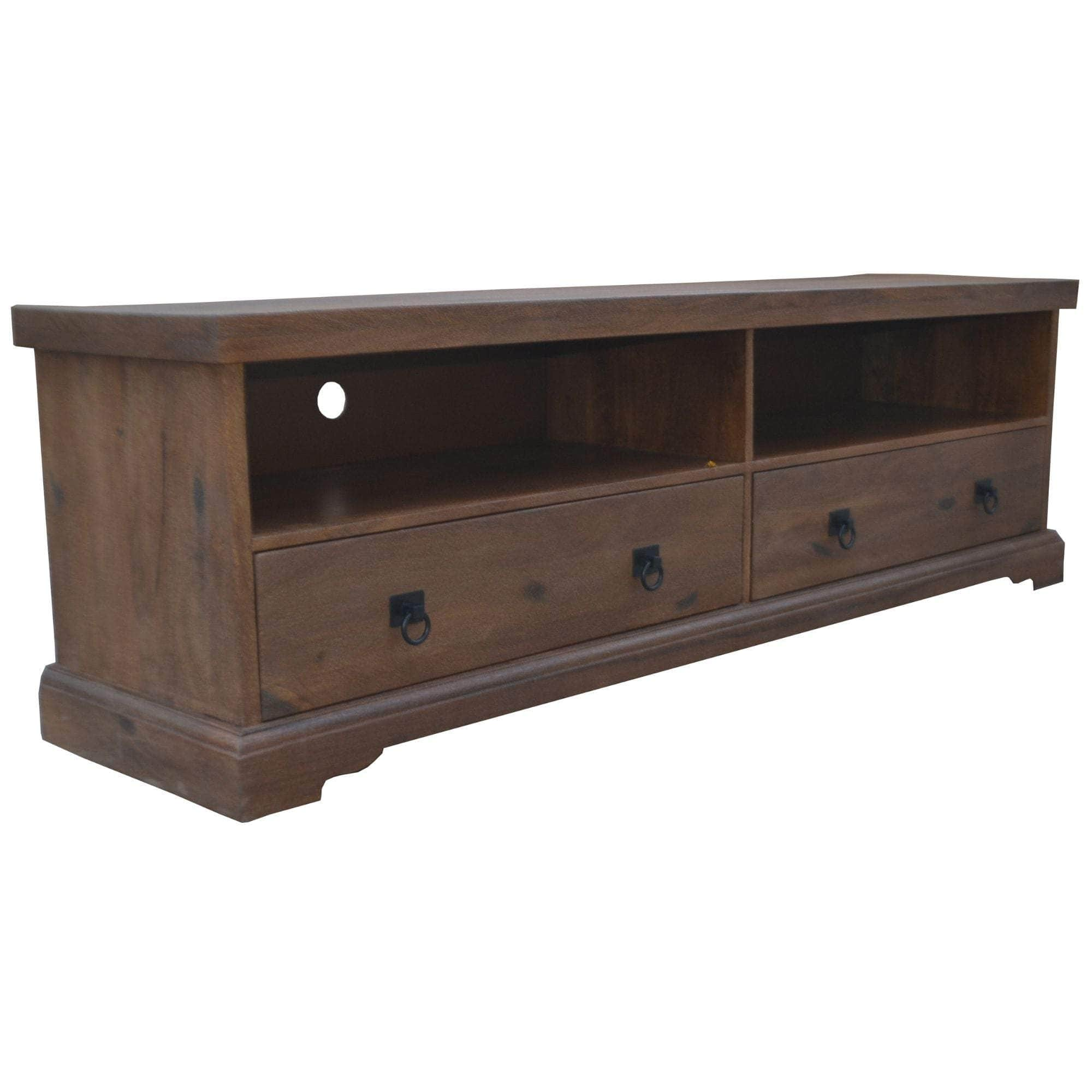 Etu Entertainment Tv Unit 180Cm 2 Drawer Solid Mango Timber Wood