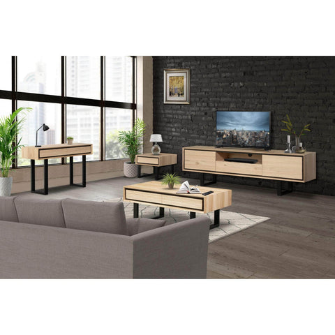 Etu Entertainment Tv Unit 210Cm Solid Messmate Timber Wood - Natural