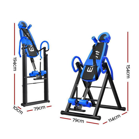 Inversion Table Gravity Exercise Inverter Back Stretcher Home Gym Blue