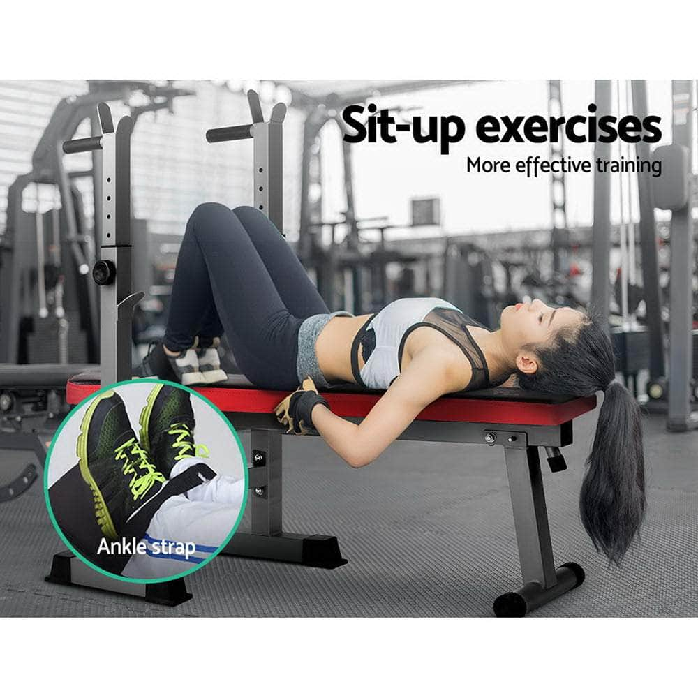 Everfit Multi-Station Weight Bench Press Weights Equipment Fitness Home Gym Red