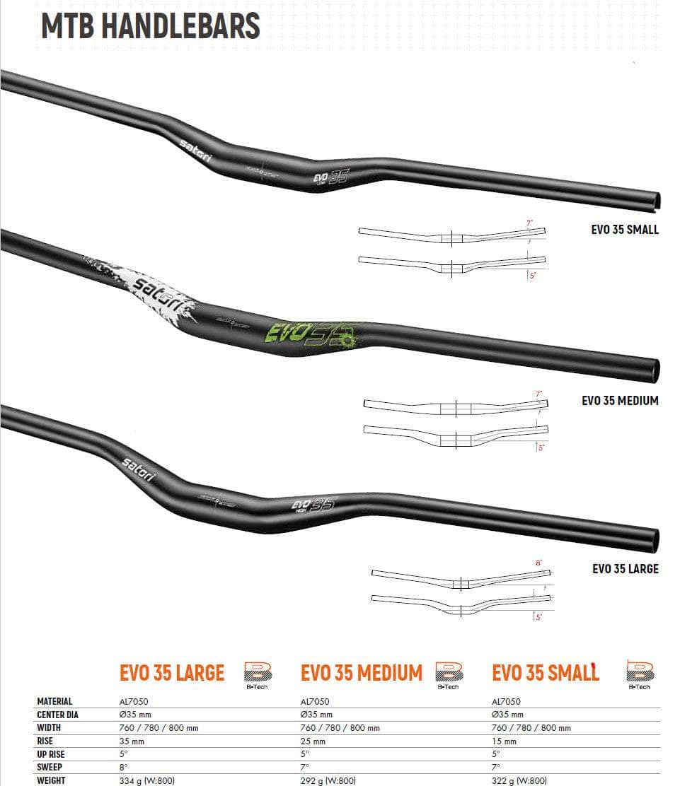 EVO 35 Small/Large Handlebar Compact Power at 355mm Rise