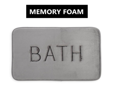 Extra Thick Memory Foam Bath Rug Mat (60 X 40 Cm, Grey)