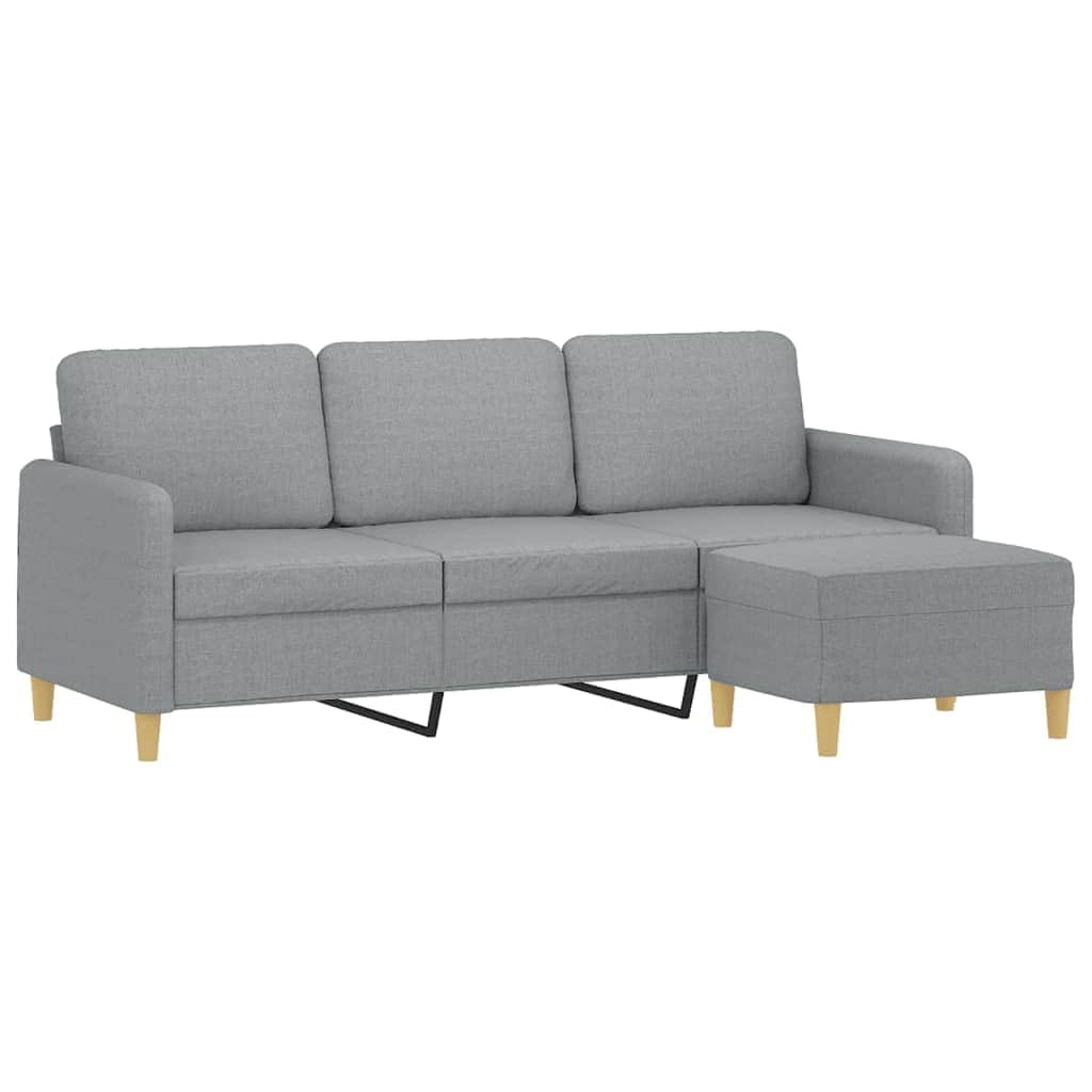 Fabric 3-Seater Sofa Set with Complementary Footstool