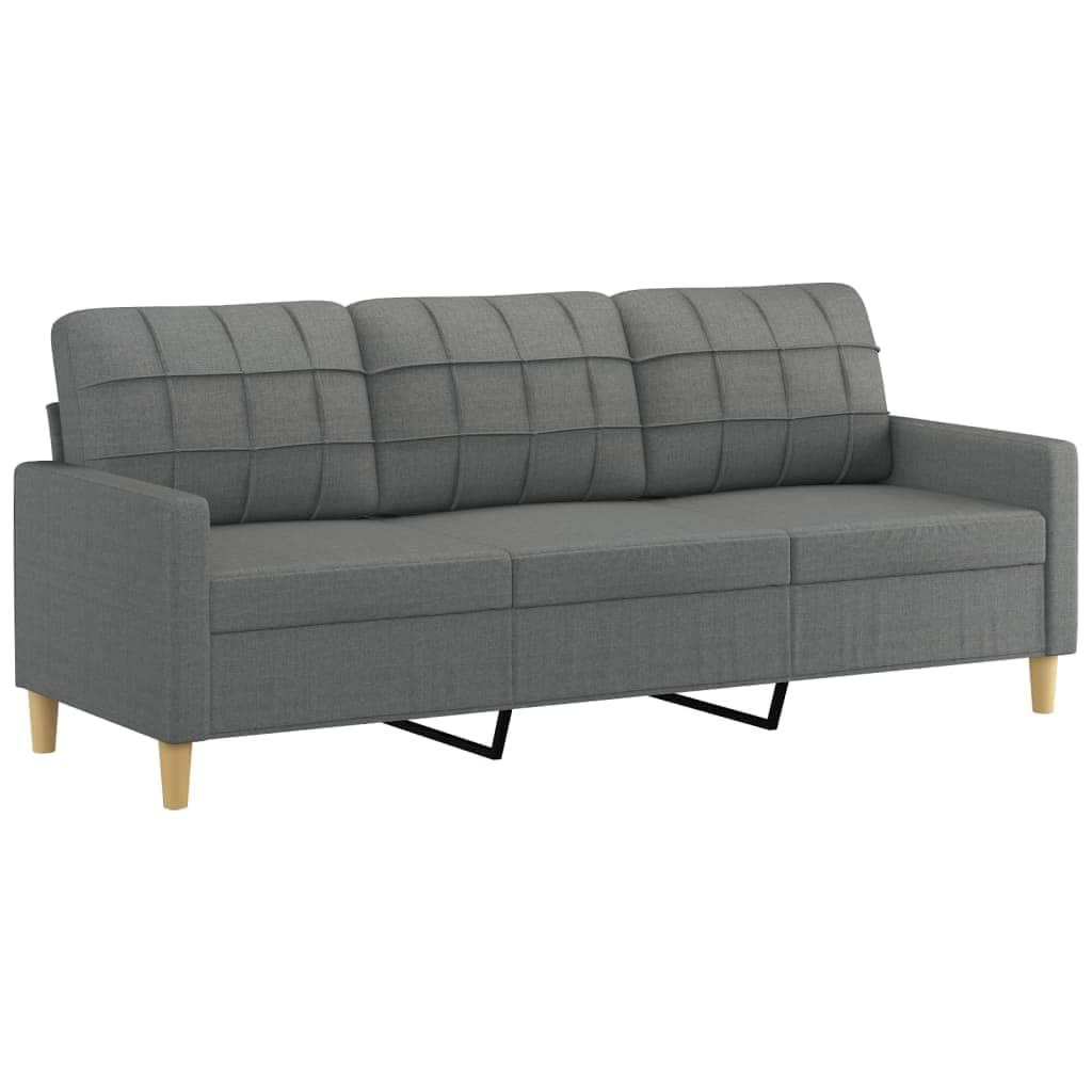 Fabric 3-Seater Sofa Set with Complementary Footstool