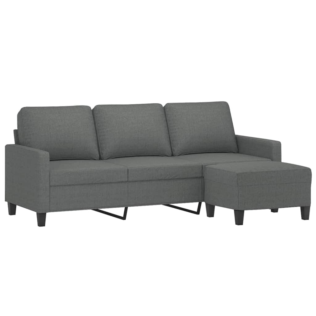 Fabric 3-Seater Sofa Set with Complementary Footstool