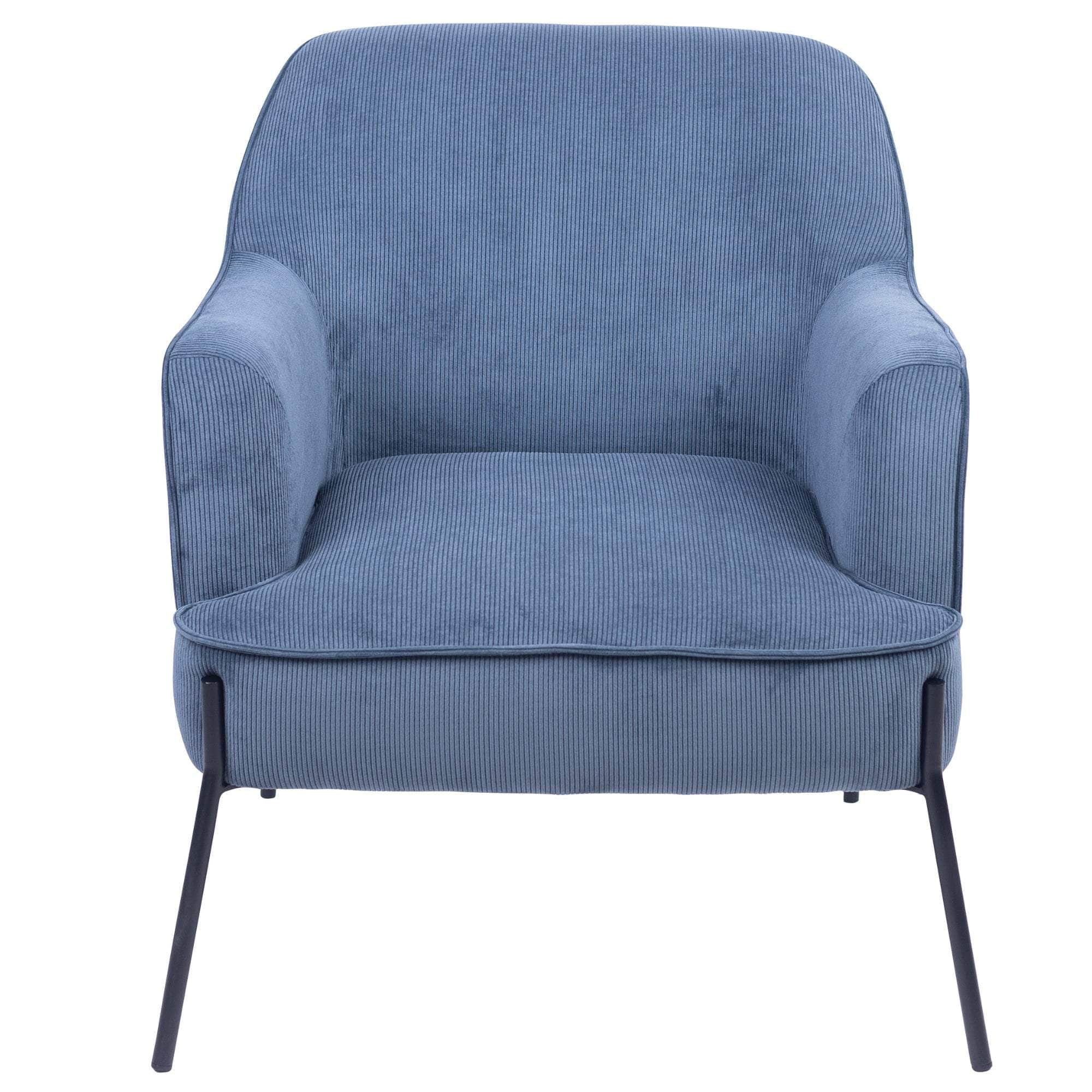 Fabric Armchair Occasional Accent Arm Chair Silver/Blue