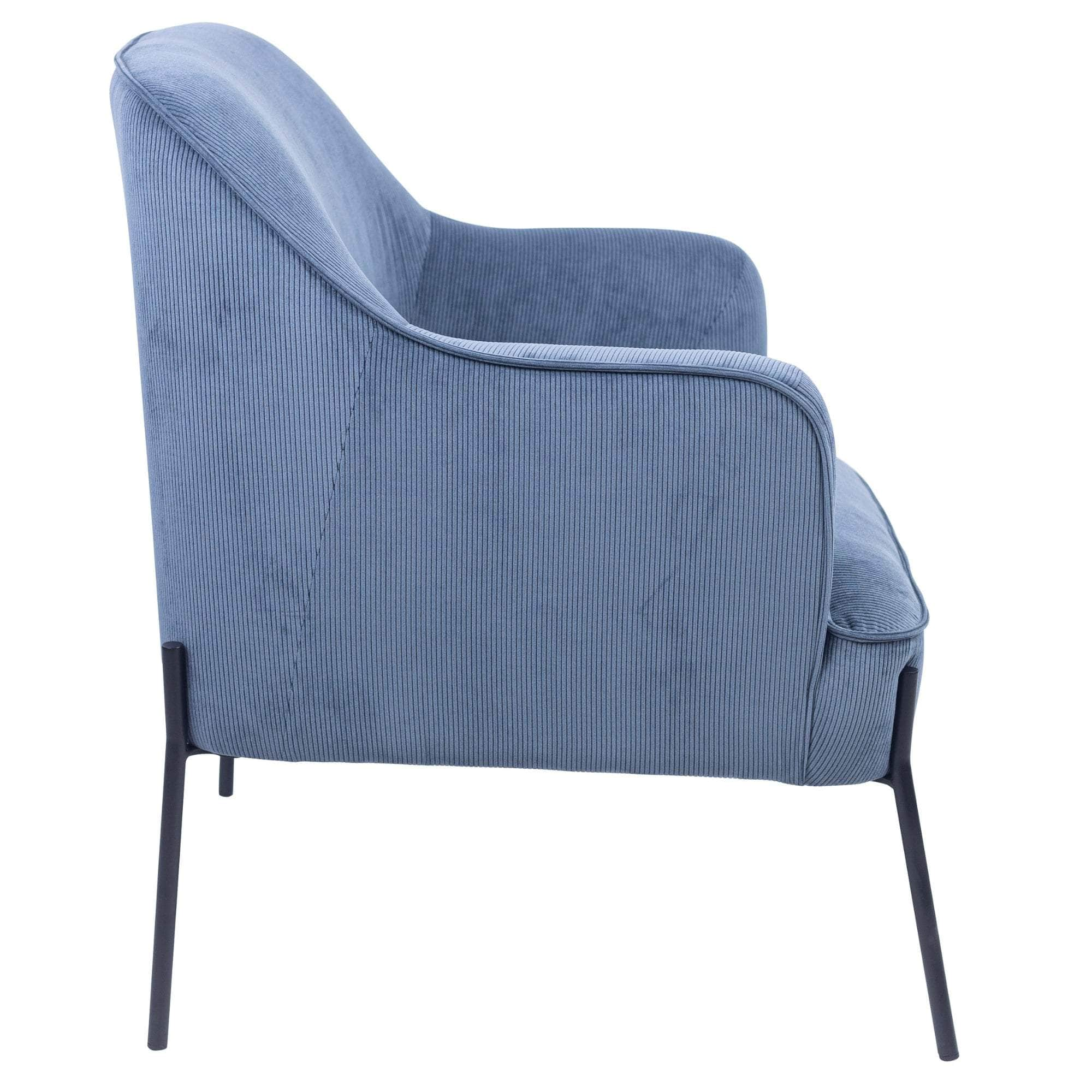 Fabric Armchair Occasional Accent Arm Chair Silver/Blue