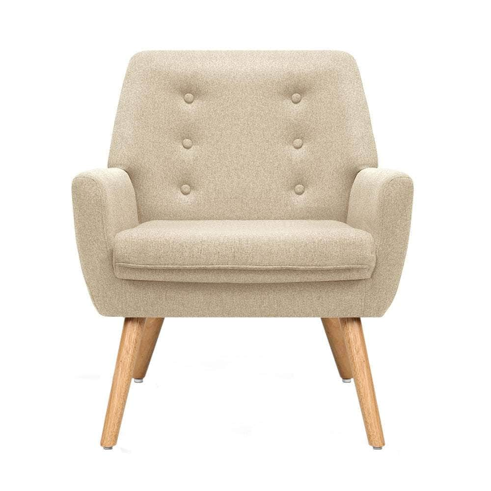 Fabric Dining Armchair - Beige