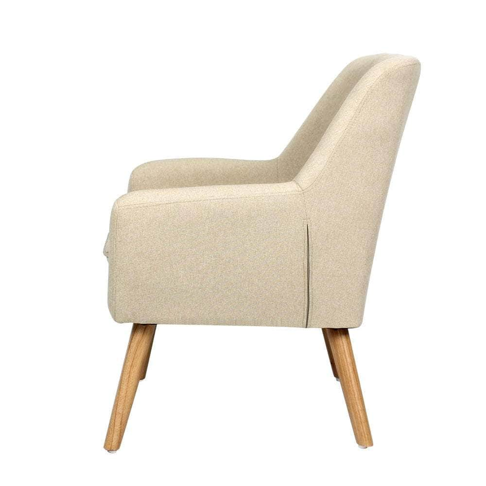 Fabric Dining Armchair - Beige