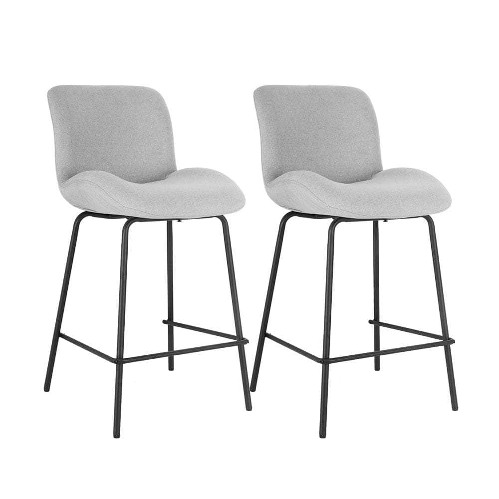 Fabric Elegance Meets Industrial Chic: Counter Dining Chairs x2 for Modern Kitchens