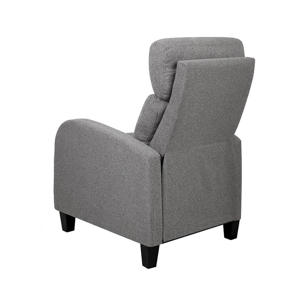 Fabric Reclining Armchair - Grey