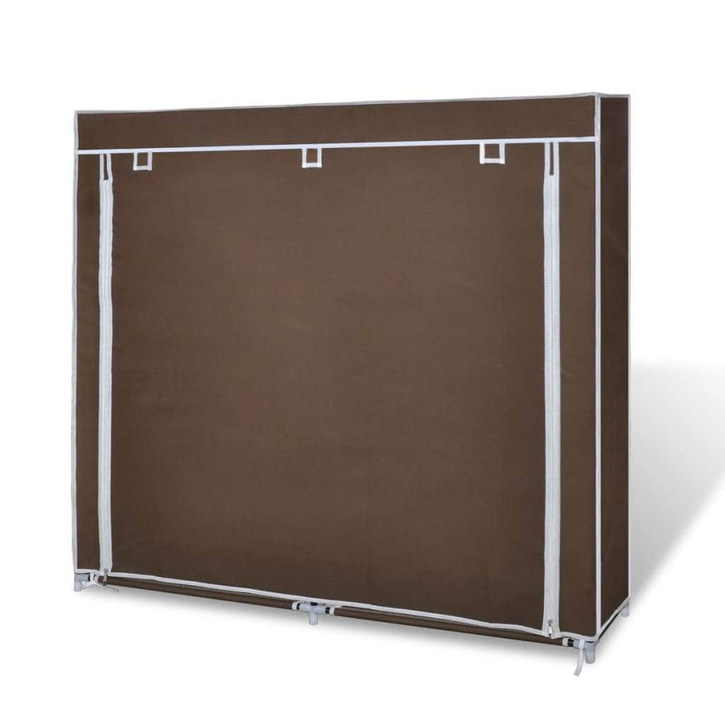 Fabric Shoe Cabinet with Cover Brown