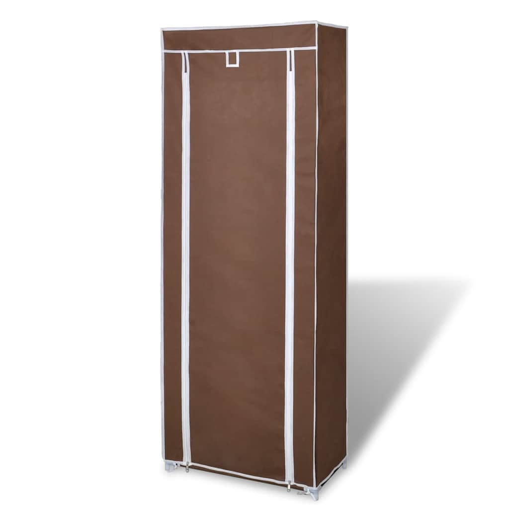 Fabric Shoe Cabinet with Cover (Brown)