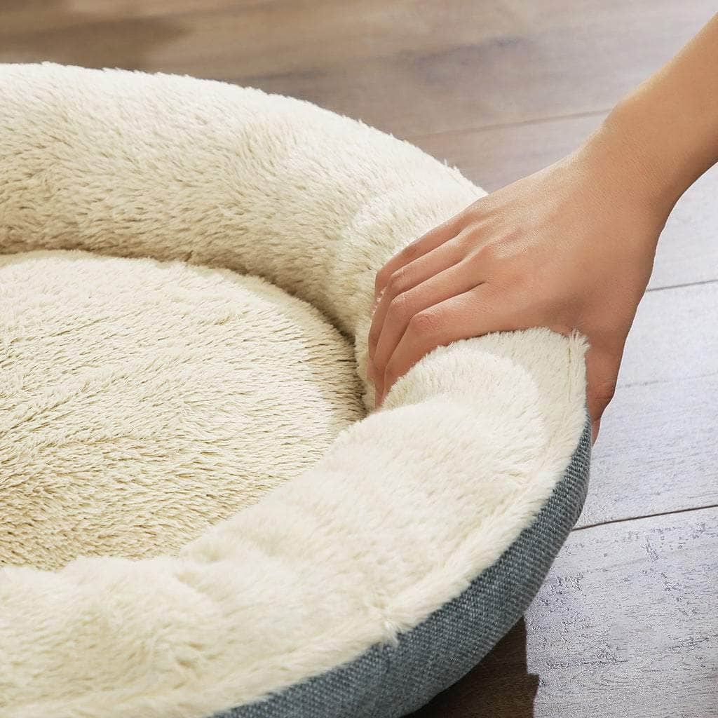 Feandrea 50Cm Dog Sofa Bed Round Shape Fabric Light Grey