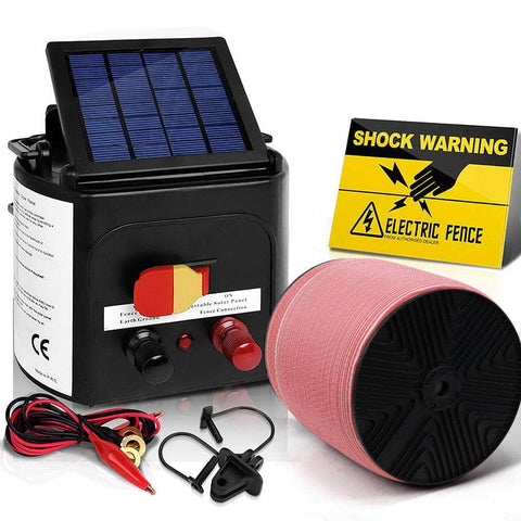 Fence Energiser 3Km Solar Powered Electric 2000M Poly Tape