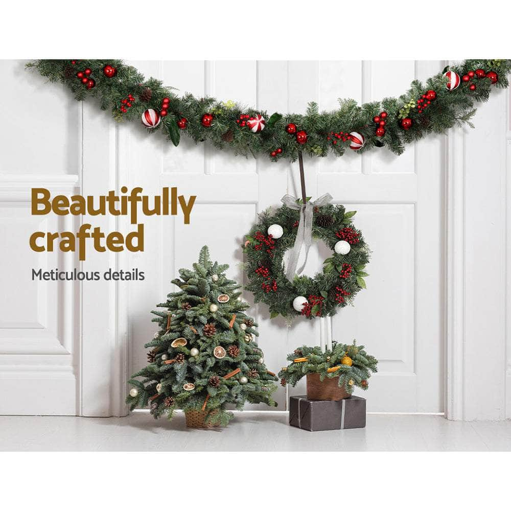 Festive 2.7M Christmas Garland with Ornaments for Tree Décor