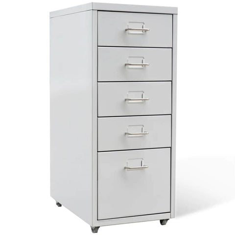 File Cabinet with 5 Drawers Grey 68,5 cm Steel