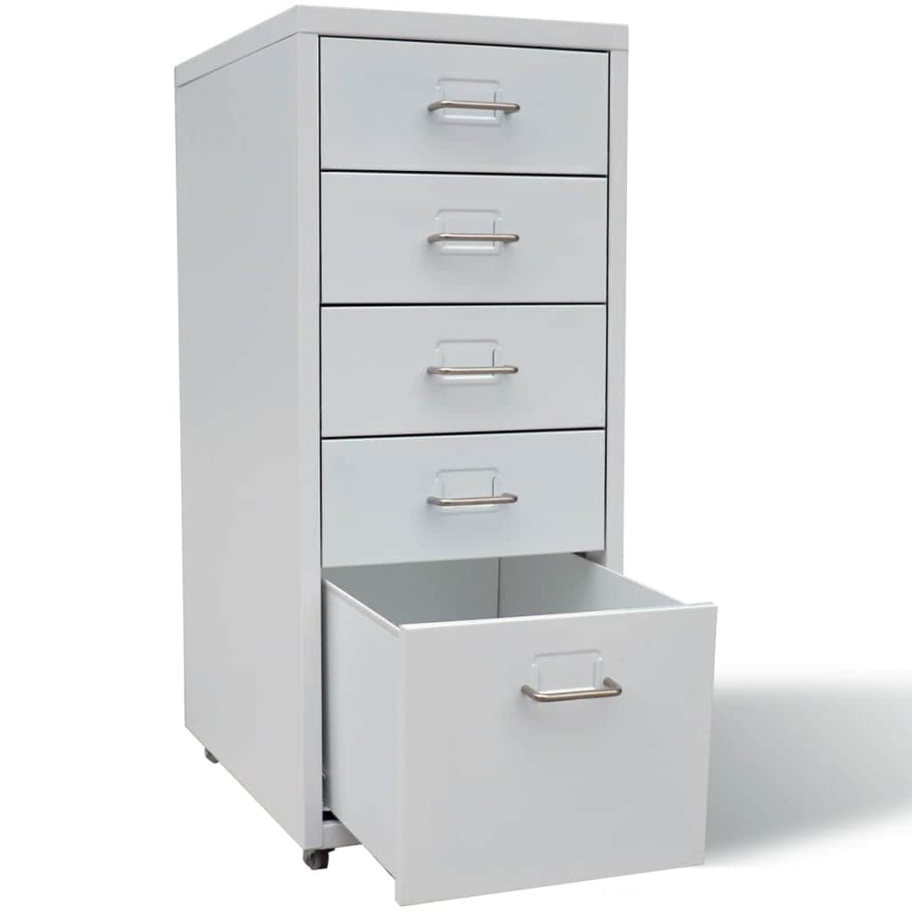 File Cabinet with 5 Drawers Grey 68,5 cm Steel