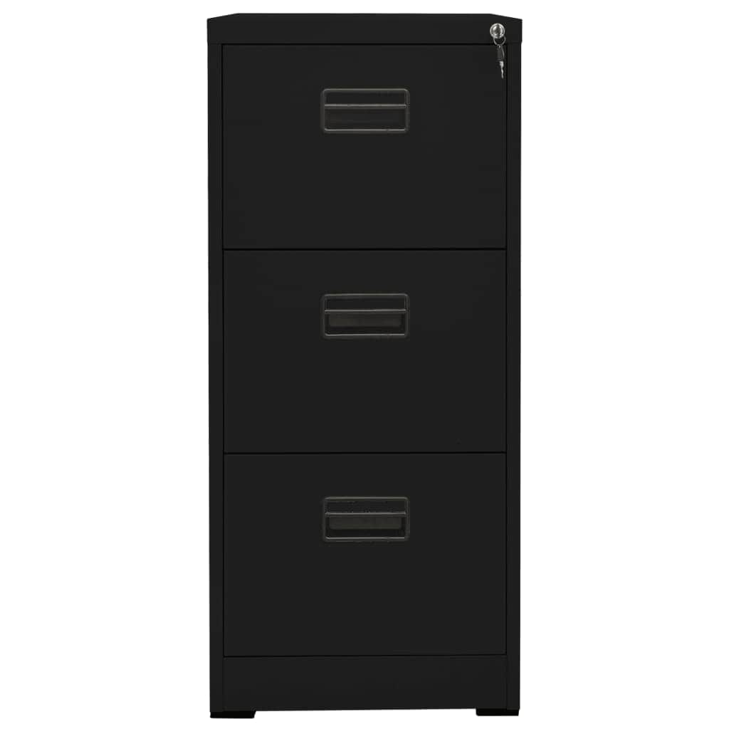 Filing Cabinet Black Steel