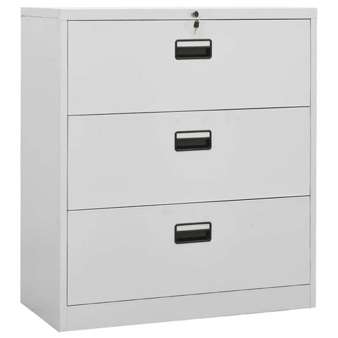 Filing Cabinet Light Grey Steel