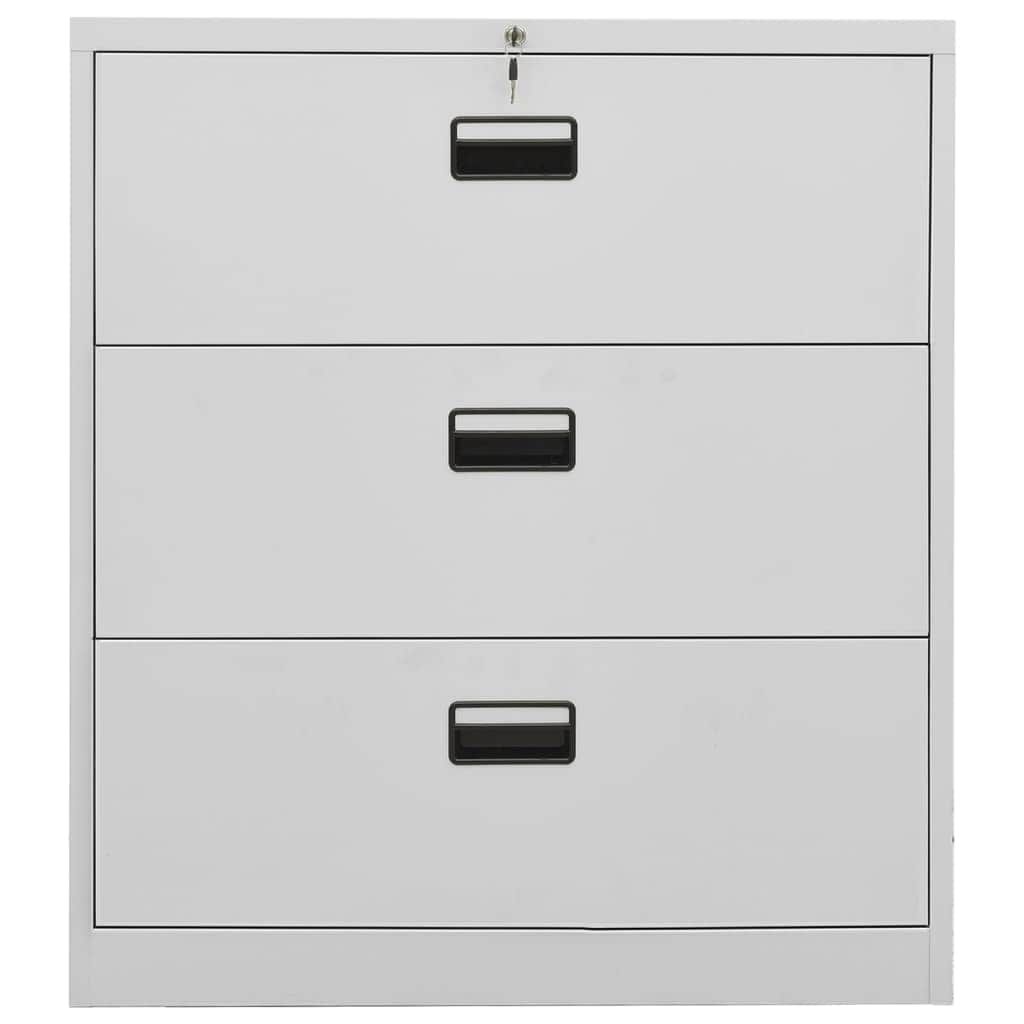 Filing Cabinet Light Grey Steel