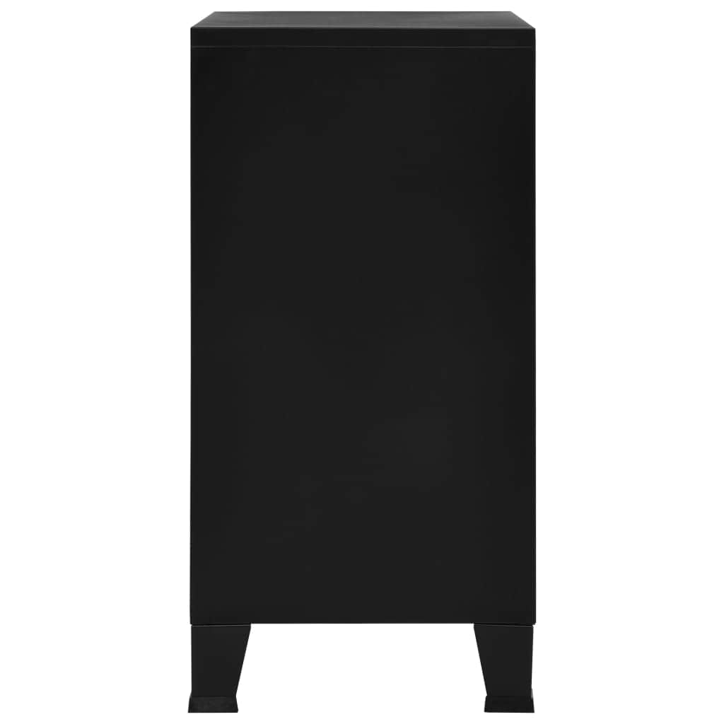 Filing Cabinet with 4 Doors Industrial Black Steel