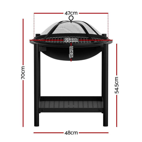 Fire Pit BBQ Grill 2-in-1 Outdoor