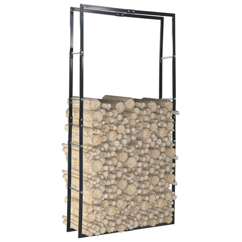 Firewood Steel Rack Black