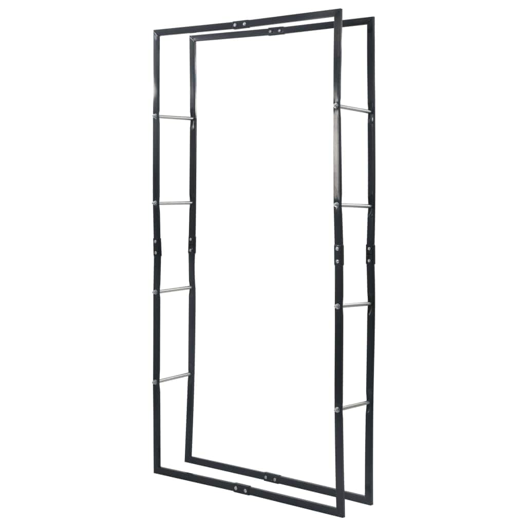 Firewood Steel Rack Black