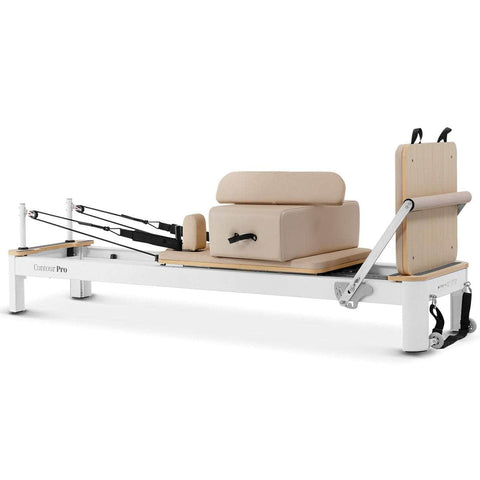 Fitness Contour Pro Aluminum Pilates Reformer Bed Set (Beige)