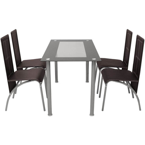 Five Piece Dining Set Brown