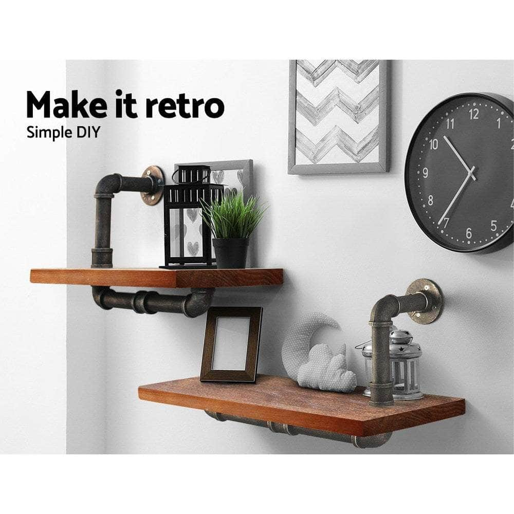 Floating Diy Pipe Shelf Set Of 2 - Ivor