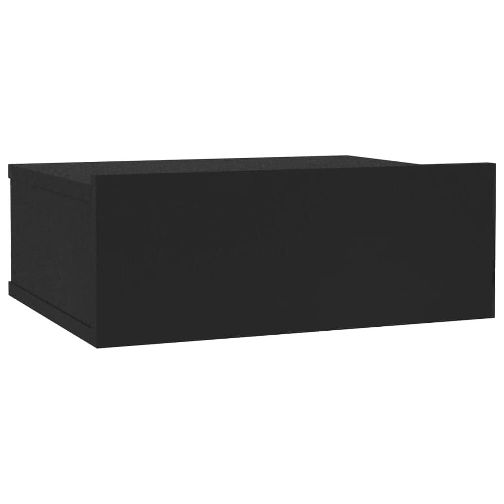 Floating Nightstand Black Chipboard