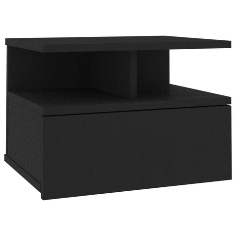 Floating  Nightstand Black Chipboard