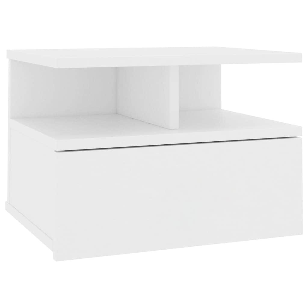 Floating Nightstand White Chipboard