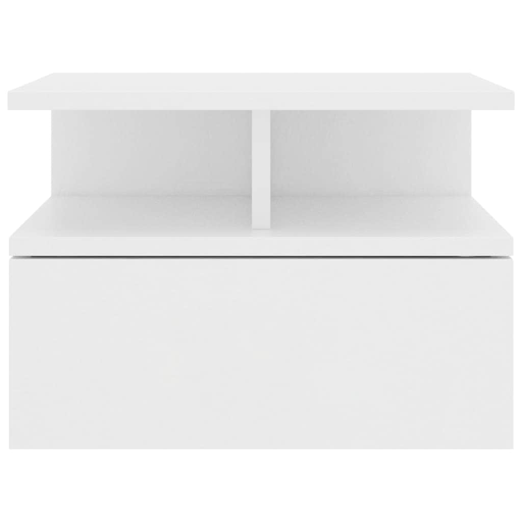 Floating Nightstand White Chipboard