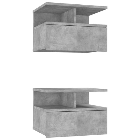 Floating Nightstands 2 pcs  Concrete Grey Chipboard