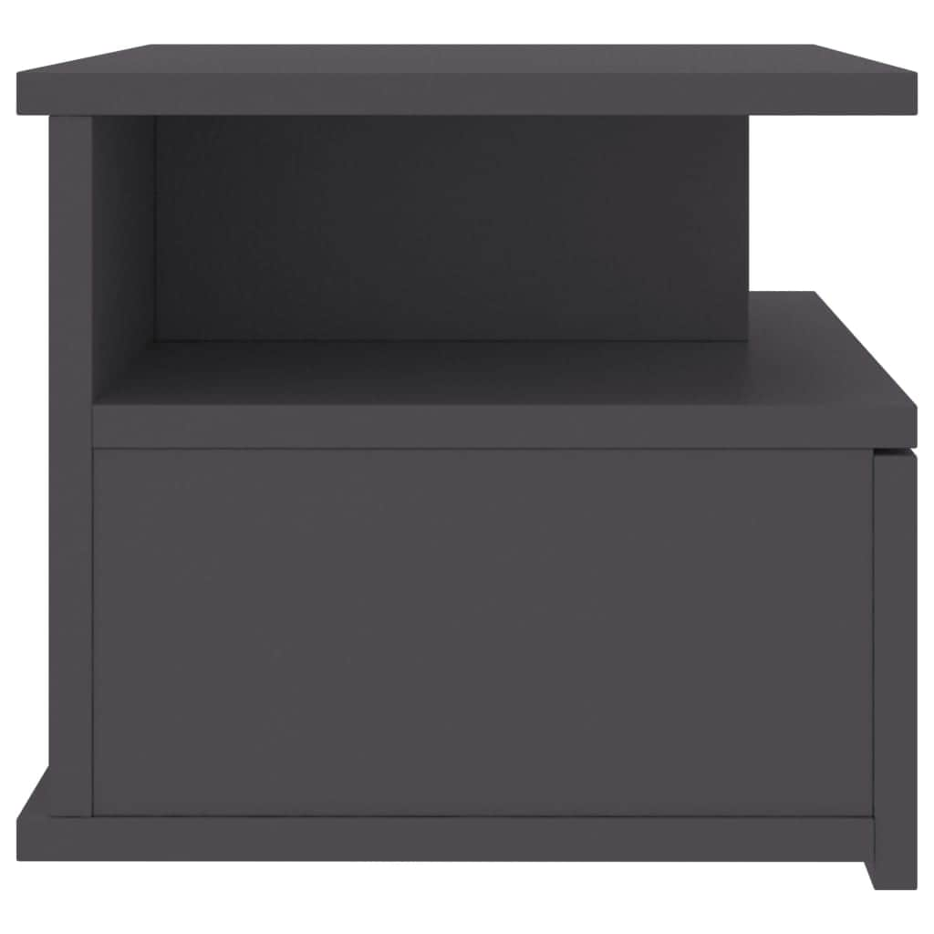 Floating Nightstands 2 pcs Grey -Chipboard