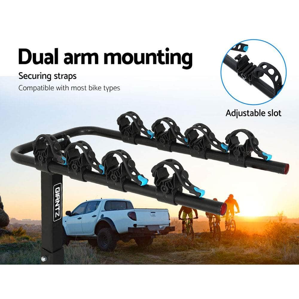 Foldable 4-Bike Rack For Car Rear Hitch Mount (2" Towbar)