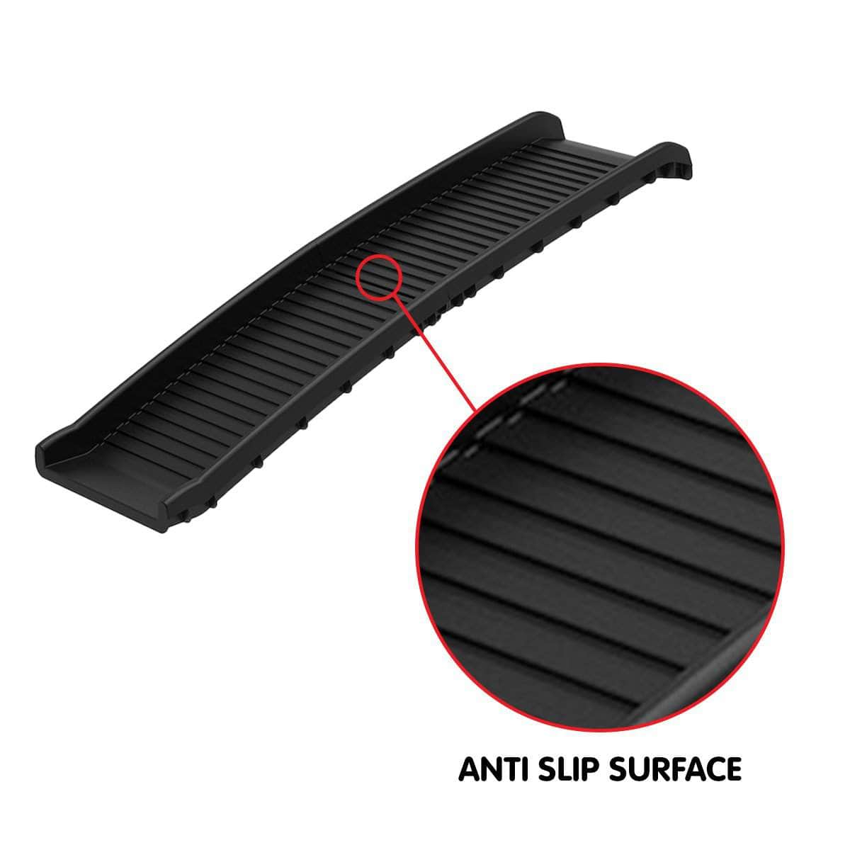 Foldable Car Dog Ramp Vehicle Ladder Step Stairs - Black