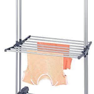 Foldable Clothes Drying Rack: 3 Tier, Indoor, With Hanger Stand Rail