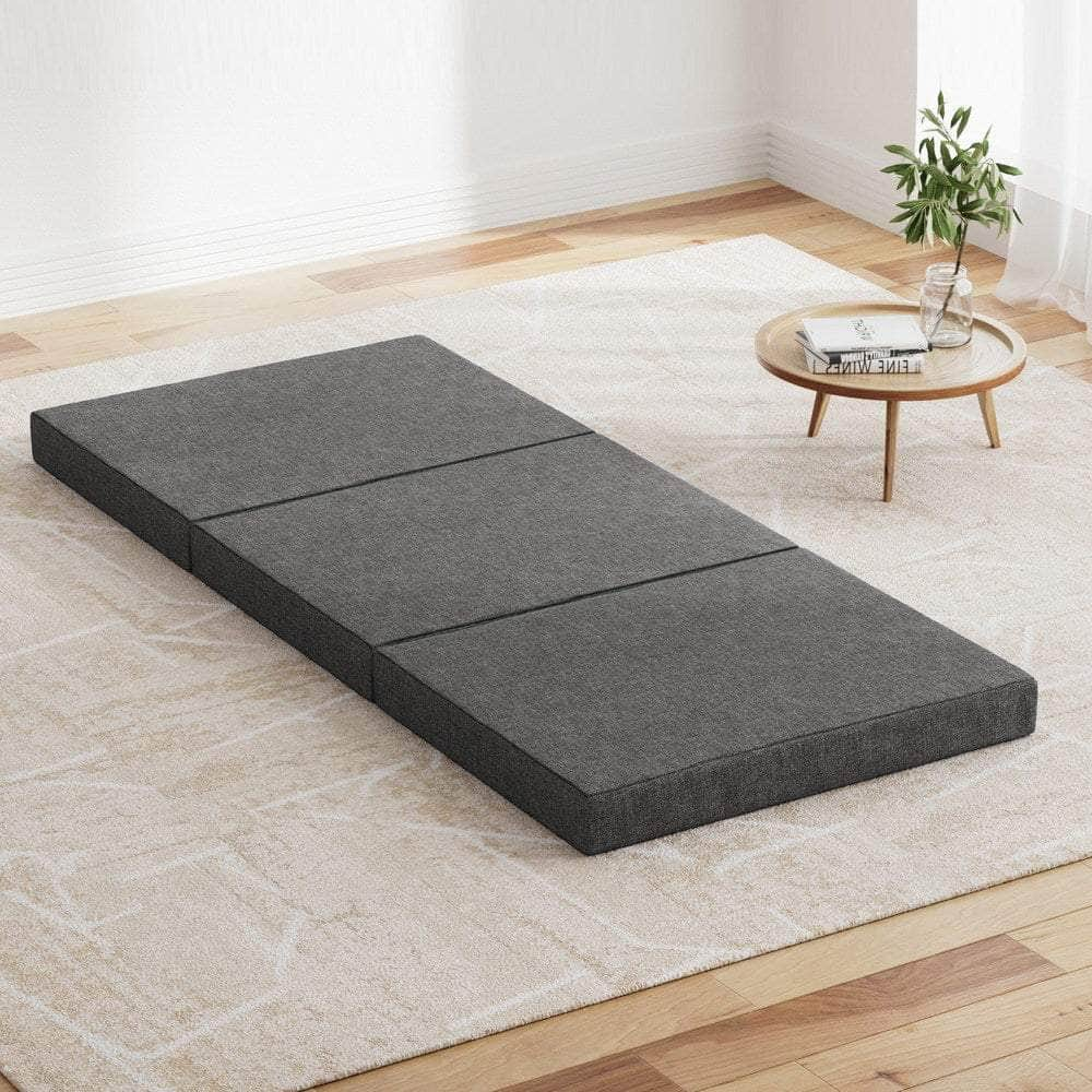 Foldable Mattress Folding Foam Bed Single Grey