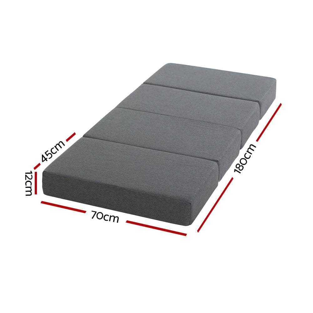 Foldable Mattress Folding Foam Single Grey